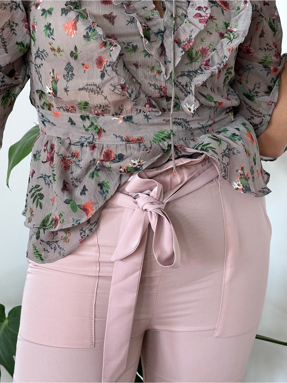 Simplee Blush Pink Satin-Look Skirt